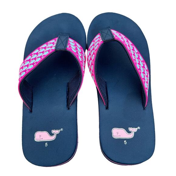 Vineyard Vines Whale Flip Flops Girls Size 5y - Picture 3 of 3